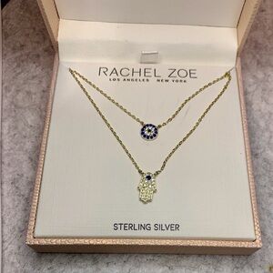 Rachel Zoe Gold and Blue Necklace Set